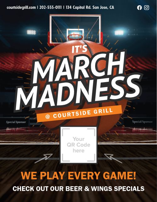 March Madness Signage Template By Musthavemenus