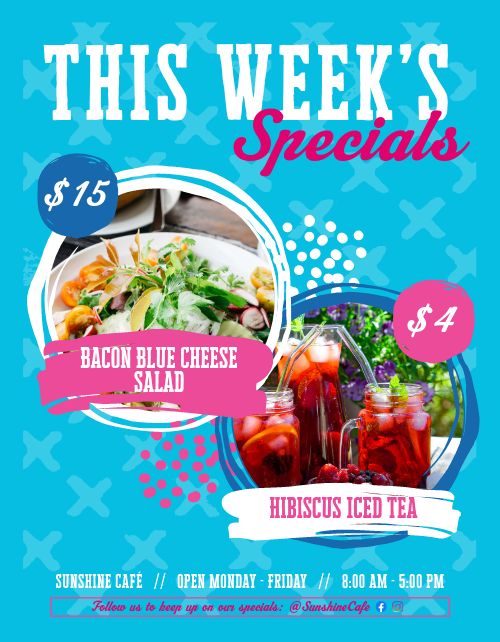 Cafe Specials Flyer page 1 preview