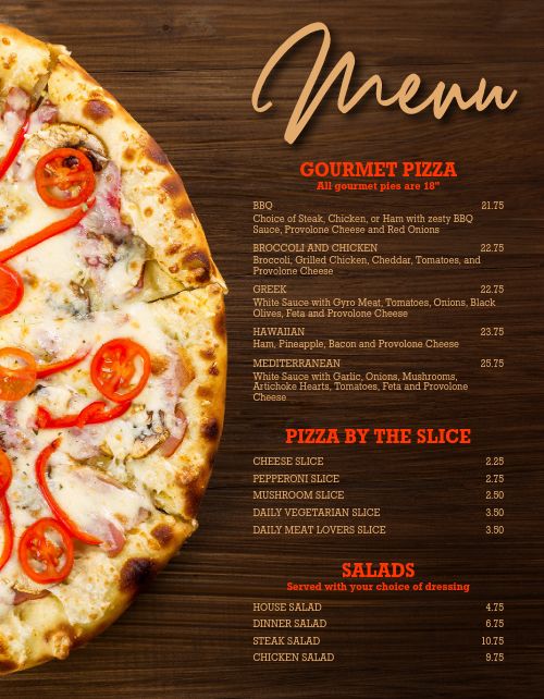 Tasty Pizza Menu Design Template By Musthavemenus