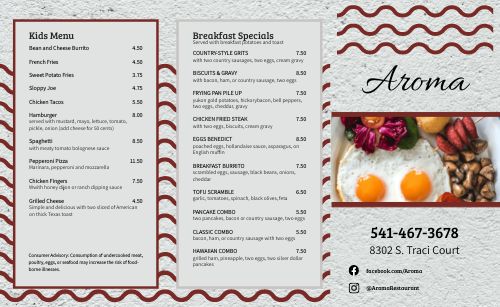Example Diner Takeout Menu