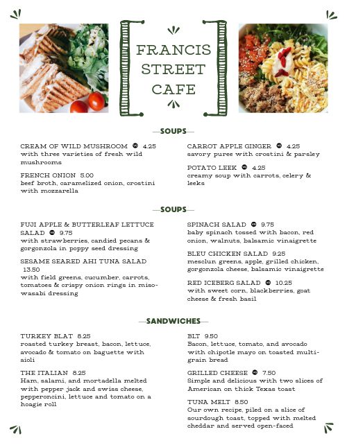 Cafe Street Menu Design Template by MustHaveMenus