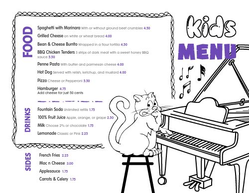 Piano Kids Menu page 1 preview