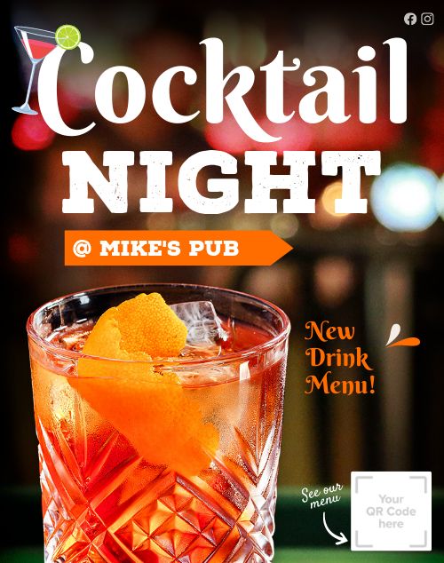 Cocktail Night Pub Poster