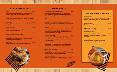 Upscale African Takeout Menu Template by MustHaveMenus