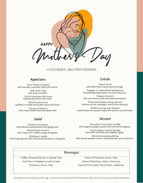 Color Blocked Mothers Day Menu