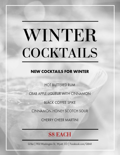 Winter Cocktails Flyer