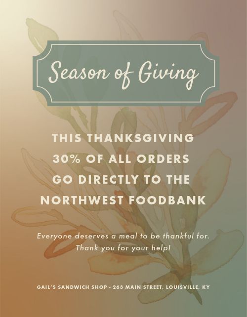 Thanksgiving Charity Flyer page 1 preview