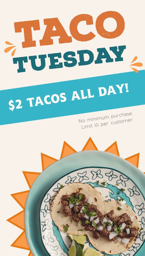 Taco Tuesday Specials Digital Signage