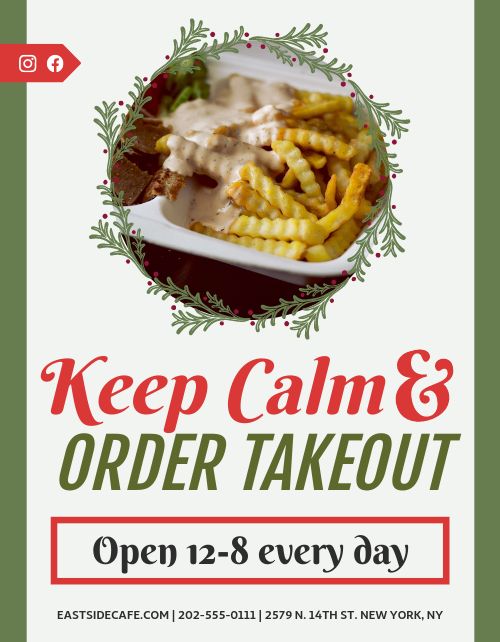 Holiday Takeout Sign