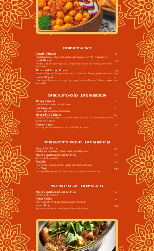 Spicy Red Indian Menu page 2 preview