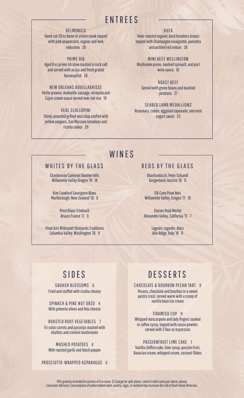 Pink Fine Dining Menu Design Template by MustHaveMenus