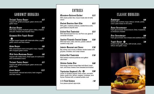 Abstract American Takeout Menu page 2 preview