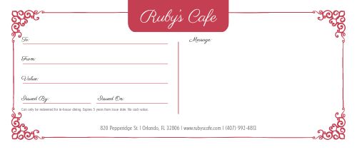 Classic Gift Certificate page 1 preview