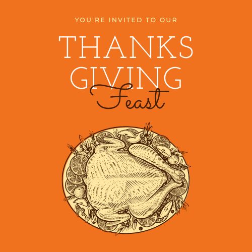 Orange Thanksgiving Feast IG Post