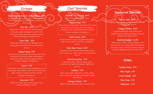 Simple Red Chinese Takeout Menu page 2 preview