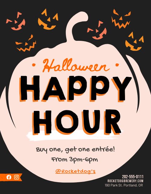 Halloween Happy Hour Flyer Template by MustHaveMenus