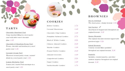 Floral Bakery Digital Menu Board