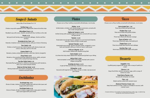 Country Mexican Menu Mailer