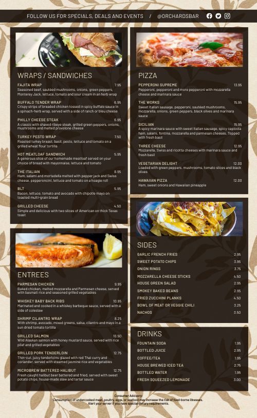 Orchard Bar Menu page 2 preview