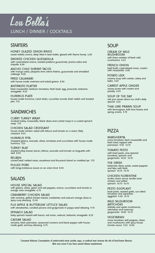 50s diner menu template