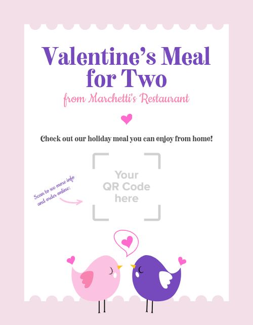 Valentines Day Couples Meal Flyer