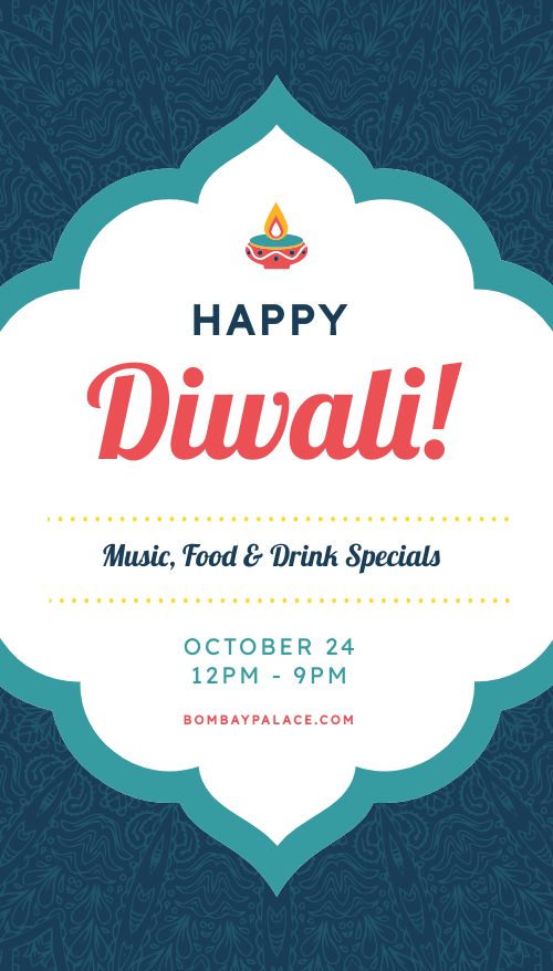 Blue Diwali Tall Digital Poster