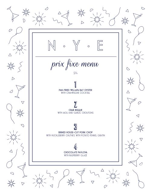 Fun New Years Menu page 1 preview