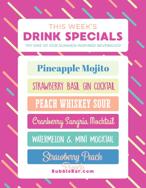 Weekly Drink Specials Flyer