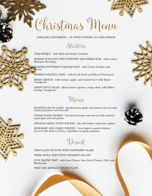 Golden Christmas Menu Design Template by MustHaveMenus