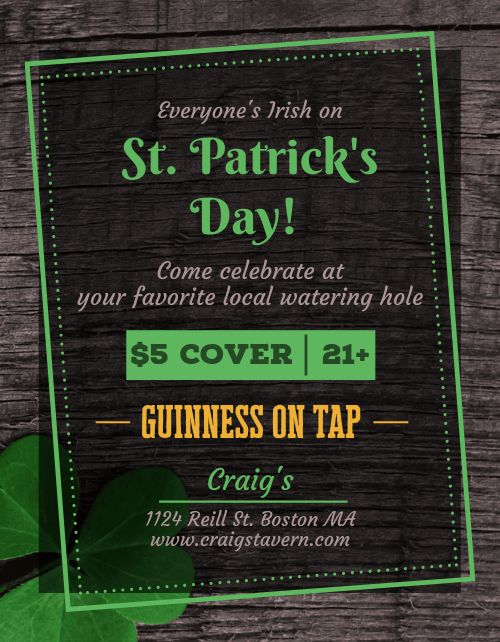 St Patricks Bar Flyer