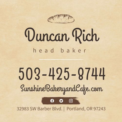 Bakery Pastry Business Card