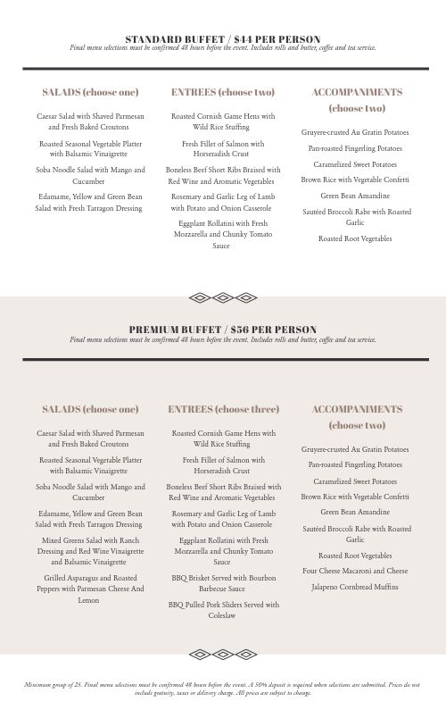 Modern Catering Menu page 2 preview