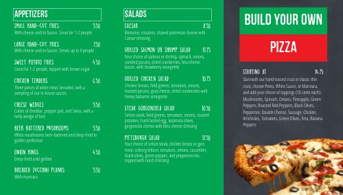 Charcoal Pizza Digital Menu Board page 1 preview