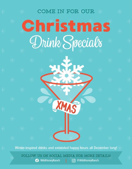 Christmas Cocktails Flyer