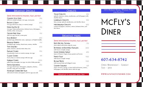 Checkered Black Diner Takeout Menu page 1 preview