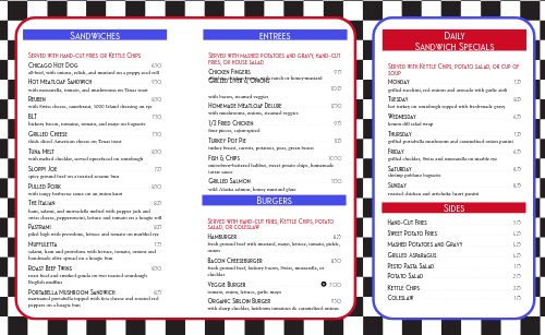 Checkered Black Diner Takeout Menu page 2 preview