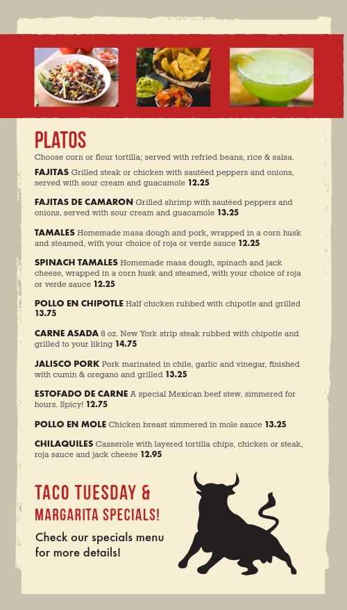 Gourmet Mexican Tall Digital Menu Board