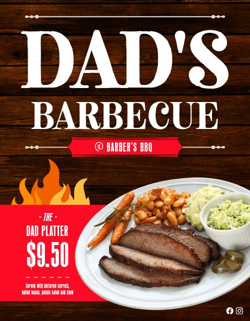 Woodgrain Fathers Day Flyer