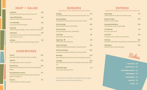 Colorful Retro Diner Takeout Menu page 2 preview