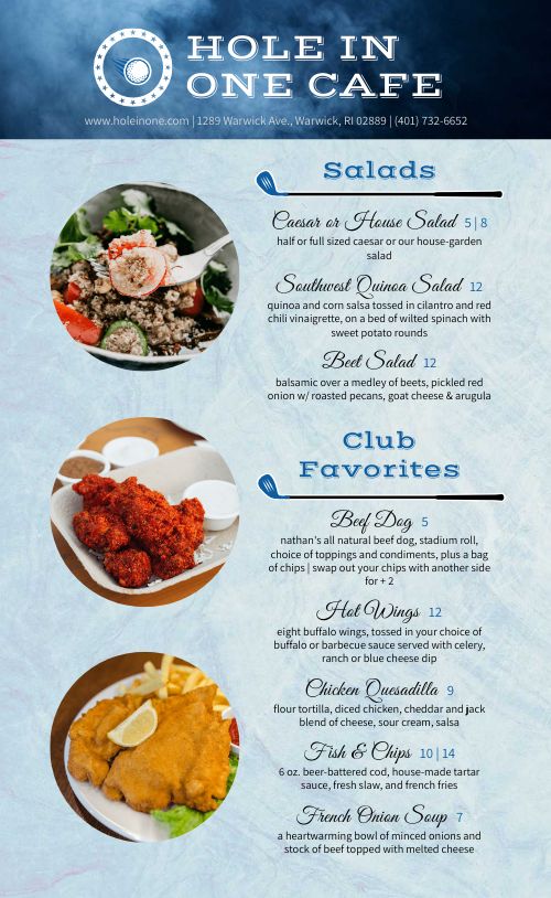 Golf Menu Design Template by MustHaveMenus