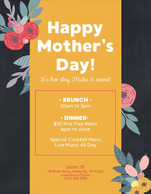 Mothers Day Announcement Flyer