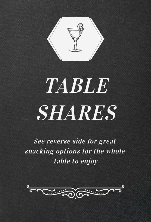 Chalkboard Cocktail Table Tent