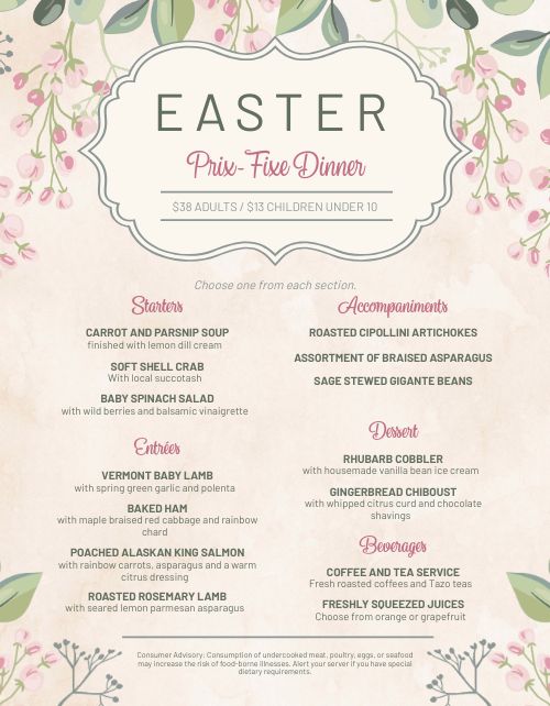 Elegant Easter Menu