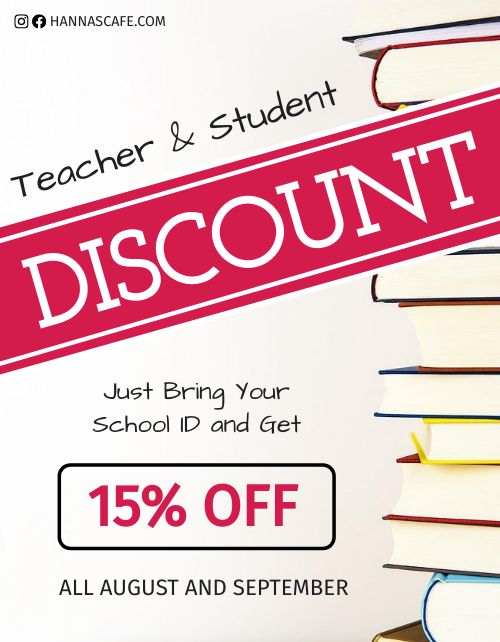 Teacher Discount Flyer page 1 preview