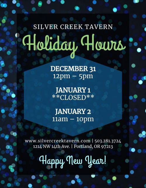 Winter Holiday Hours Flyer