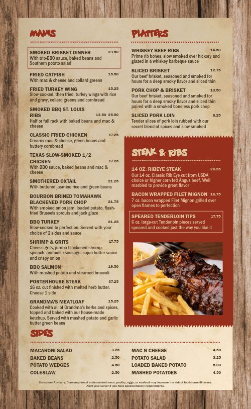 Grill Restaurant Menu page 2 preview