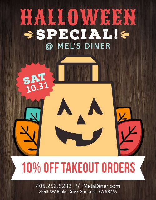Halloween Takeout Sign