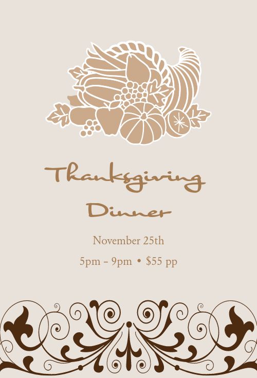 Classic Thanksgiving Table Tent page 1 preview