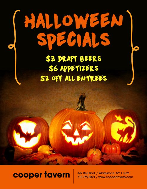 Halloween Spooky Specials Flyer page 1 preview