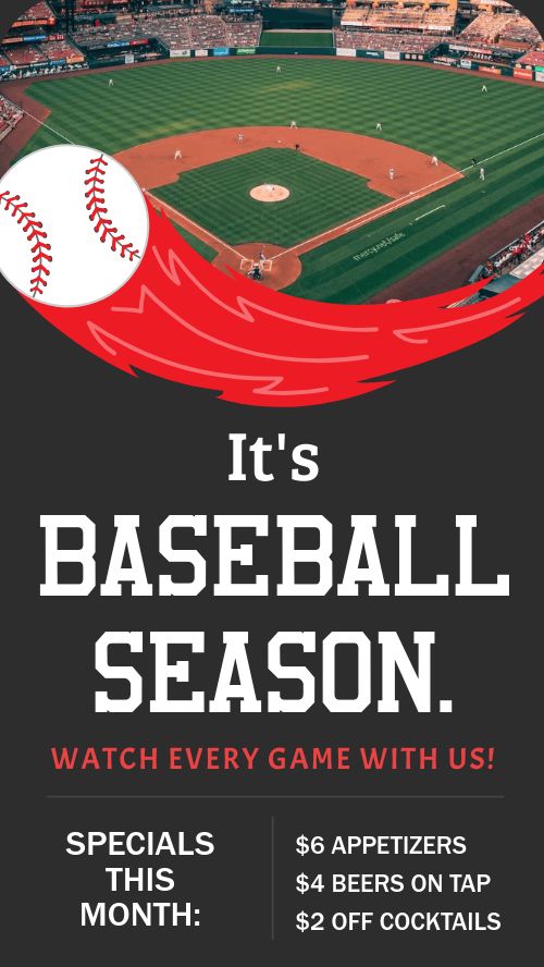 Baseball Season Facebook Story page 1 preview